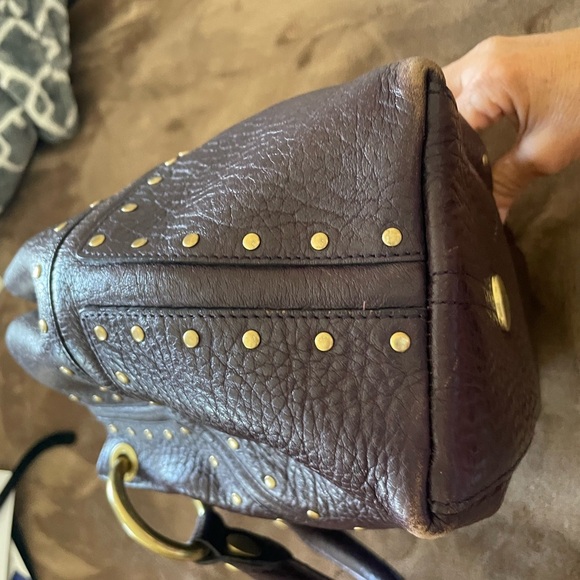 Kenneth Cole Purple Thick
Pebble Leather Studs Satchel Handbag
Purse PRE-OWNED - Picture 5 of 11